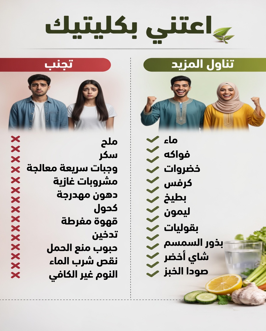 طرق طبيعية لدعم صحة الكلى من خلال العادات والخيارات اليومية