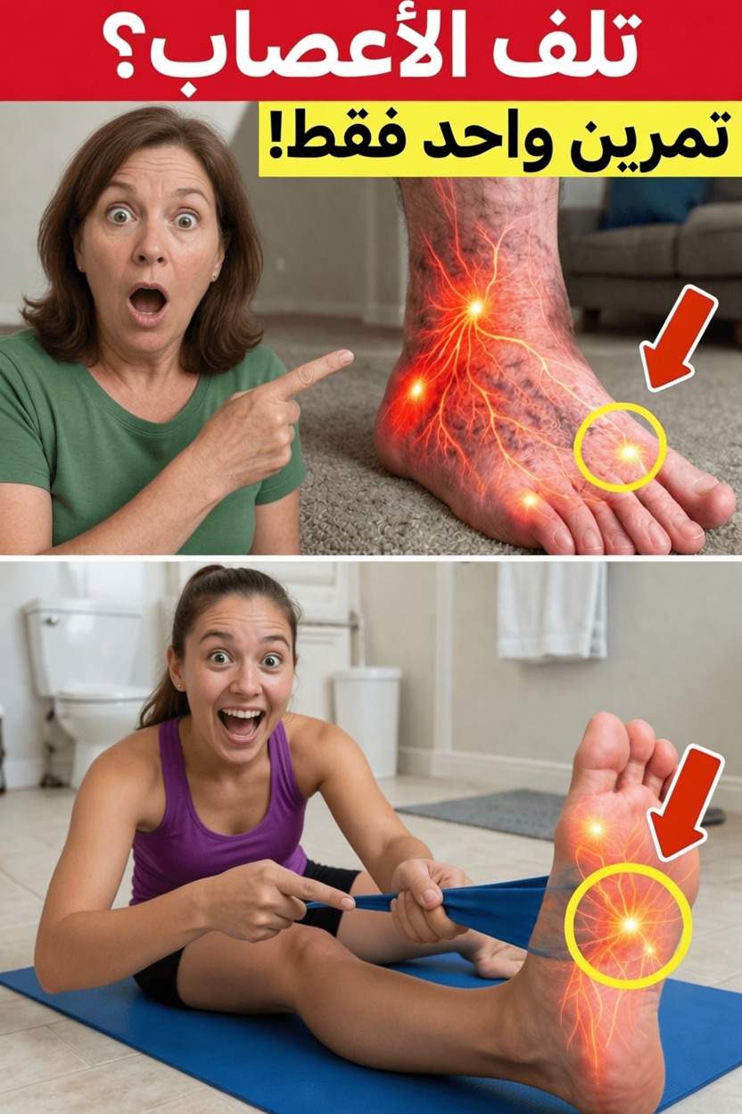 تمرين سهل واحد لتمديد القدم يستخدمه كثير من كبار السن فوق الستين لتحسين الحركة اليومية والراحة