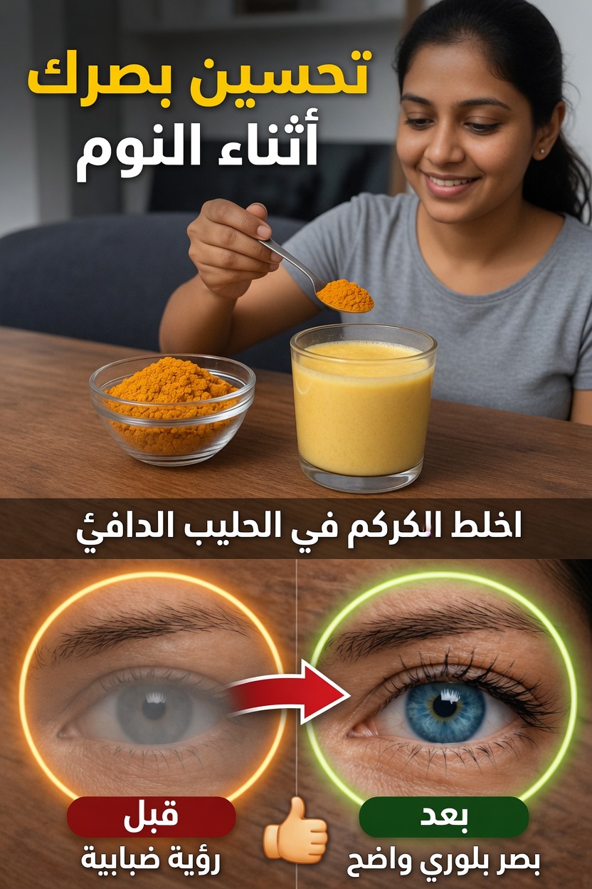 كيف يمكن لعادة بسيطة قبل النوم تتمثل في تناول الكركم مع الحليب الدافئ أن تدعم صحة عينيك بشكل طبيعي