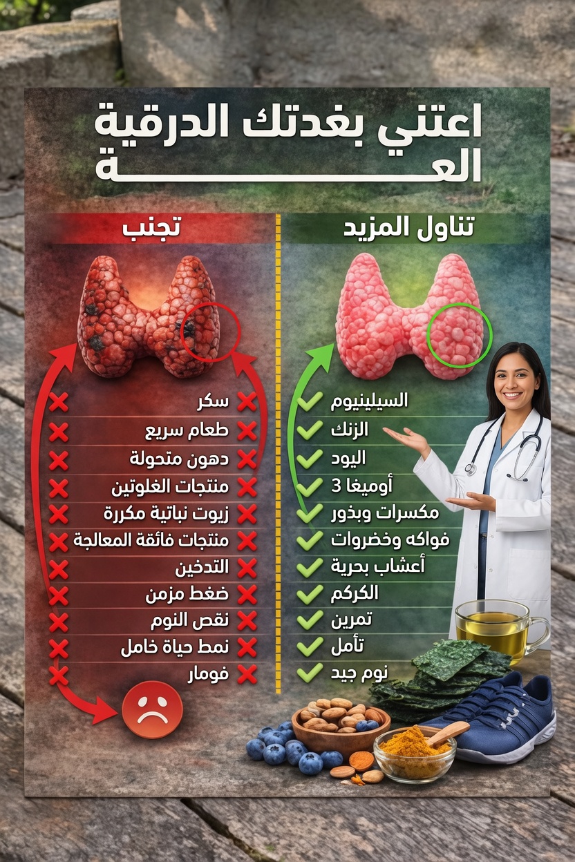 طرق بسيطة لدعم صحة الغدة الدرقية من خلال العادات اليومية والخيارات الغذائية