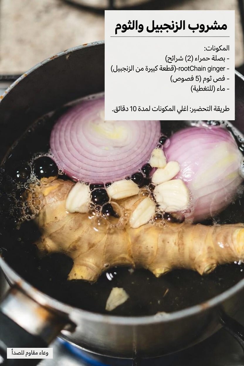 وصفة شاي الصباح وبعد العشاء بالزنجبيل والكركم والبصل والثوم والقرفة وورق الجوافة