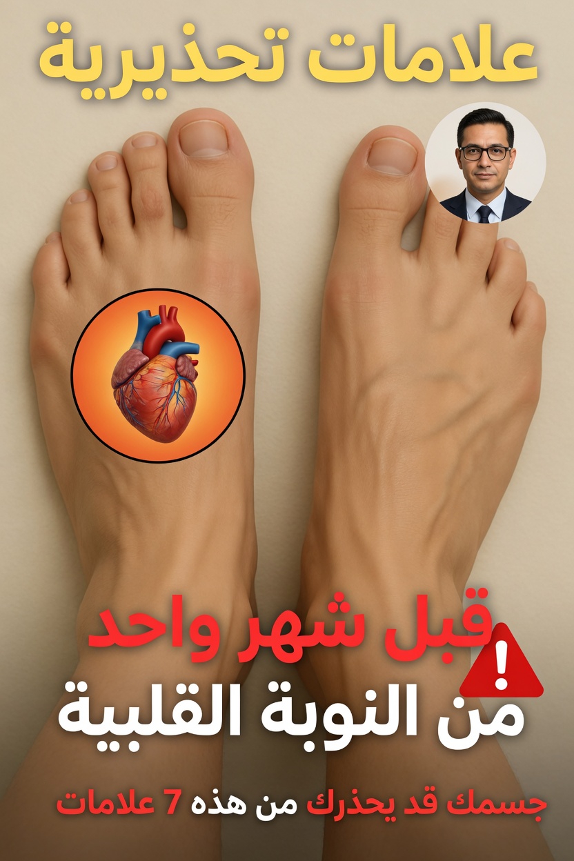 7 علامات تحذيرية رئيسية قد يرسلها جسمك قبل أسابيع من الإصابة بنوبة قلبية