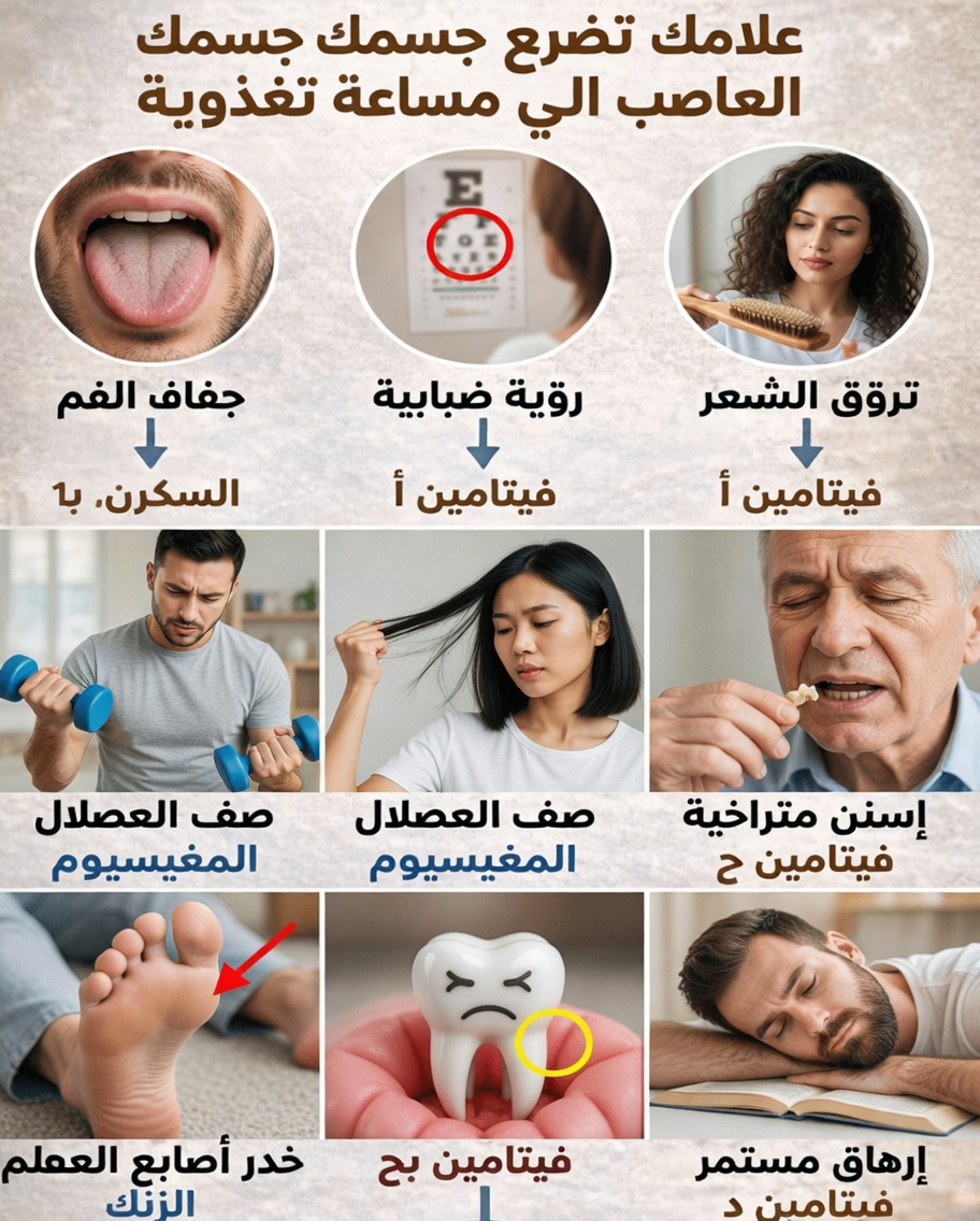 10 علامات مفاجئة قد تشير إلى أن جسمك يحتاج إلى المزيد من العناصر الغذائية الأساسية يوميًا