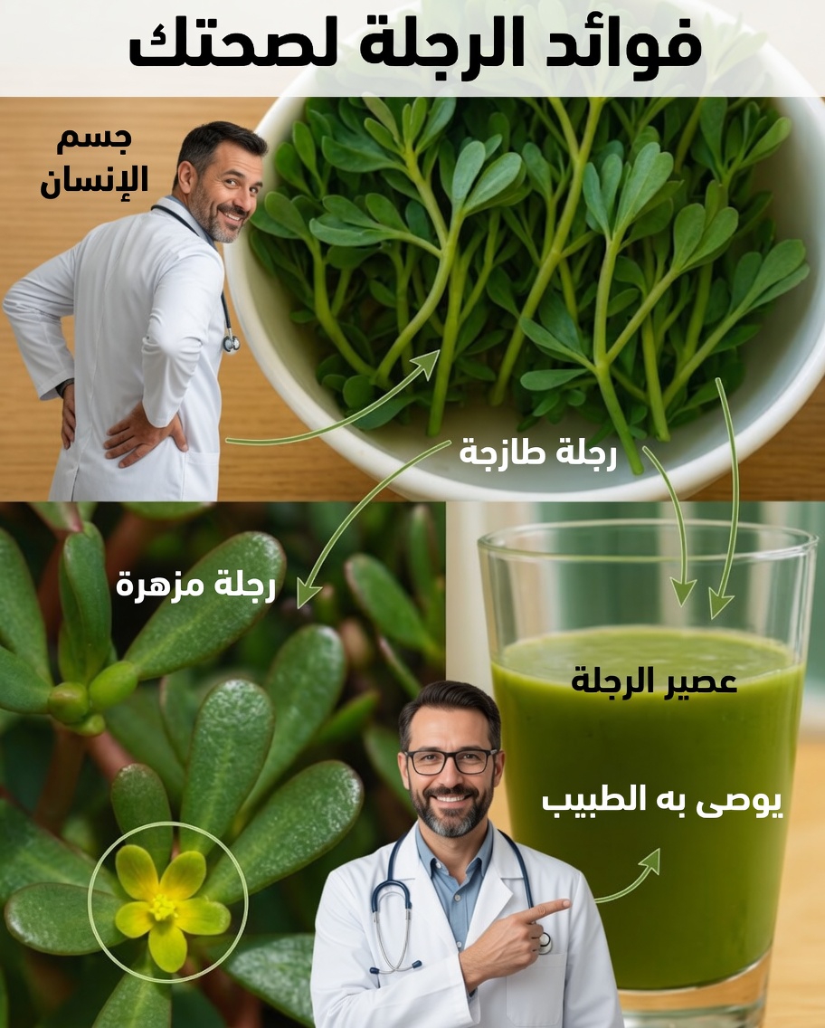 🌱 الكنز المخفي تحت أقدامكم: الرجلة، نبتة برية ذات فوائد استثنائية