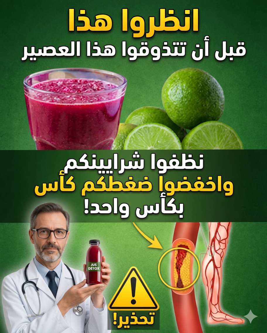 🍋 كوب من هذا العصير الطبيعي قد يدعم الدورة الدموية وصحة القلب