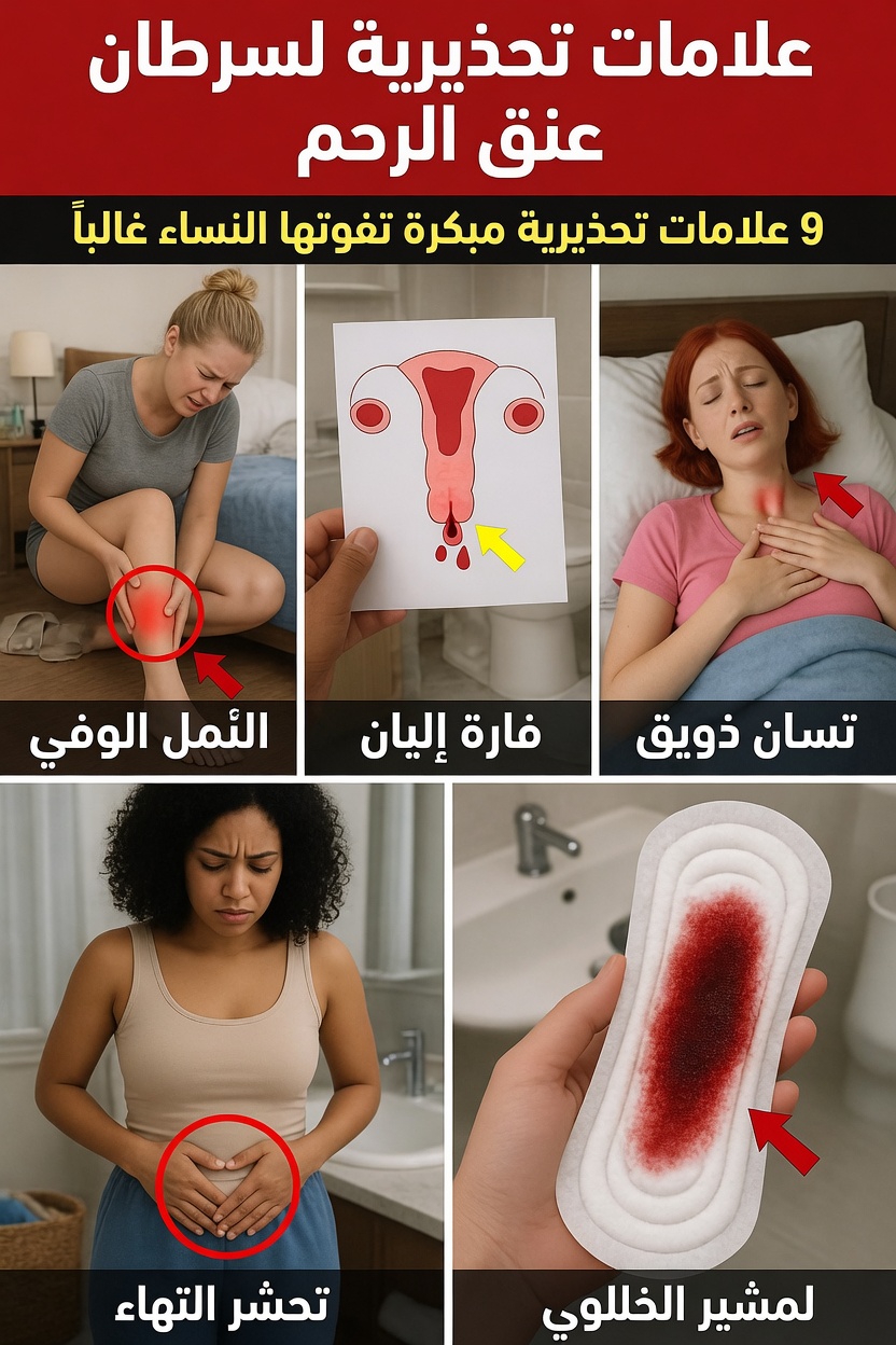 9 علامات إنذار مبكرة لسرطان عنق الرحم تفوتها معظم النساء: ما تحتاج كل امرأة إلى معرفته