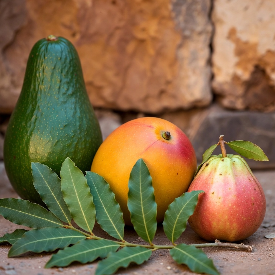 الأوراق العلاجية الأربع: الأفوكادو والمانجو والغار والجوافة — حلفاء طبيعيون لعافيتك اليومية
