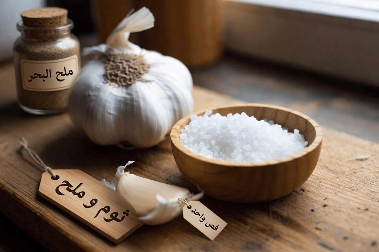 ماذا يحدث عندما تضع الثوم والملح على لسانك قبل النوم؟ عادة مسائية بسيطة تستحق الاستكشاف