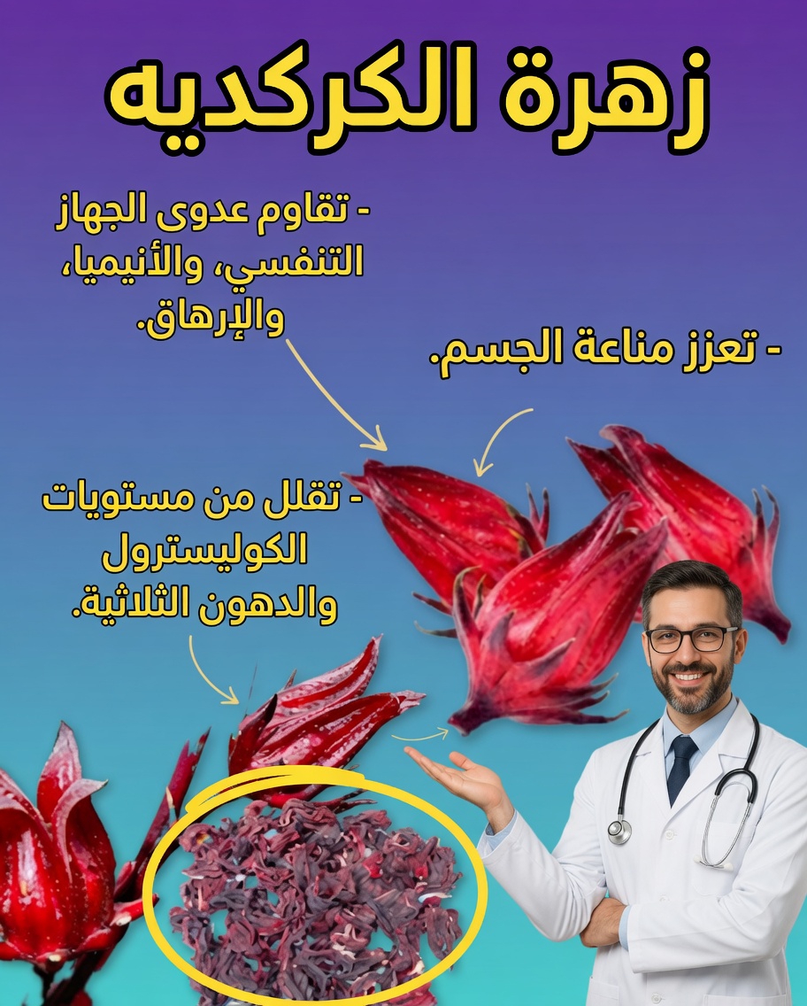 زهرة الكركديه: الإكسير الطبيعي للقلب والدم والدفاعات المناعية