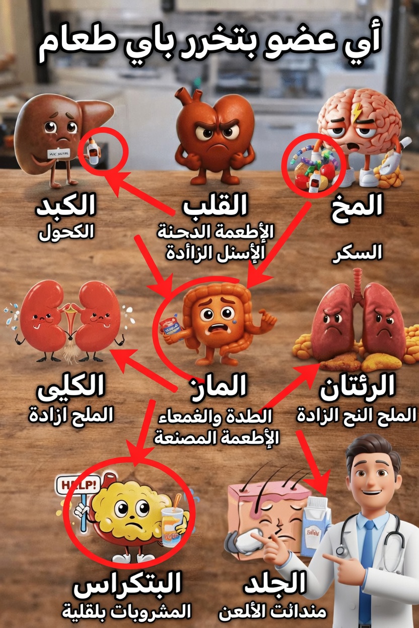 ما الأطعمة التي قد تضر بأعضاء معينة؟ طرق بسيطة لدعم صحة جسمك