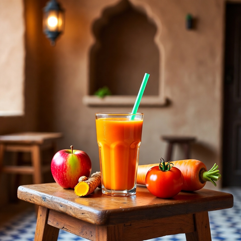 اكتشف قوة سموثي بسيط من التفاح والجزر والطماطم والكركم لدعم العين والدماغ