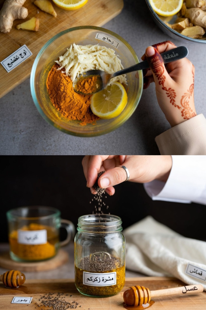 اكتشف هذا المزيج الصباحي الشهير بملعقتين كبيرتين من الكركم والزنجبيل والليمون والعسل وبذور الشيا