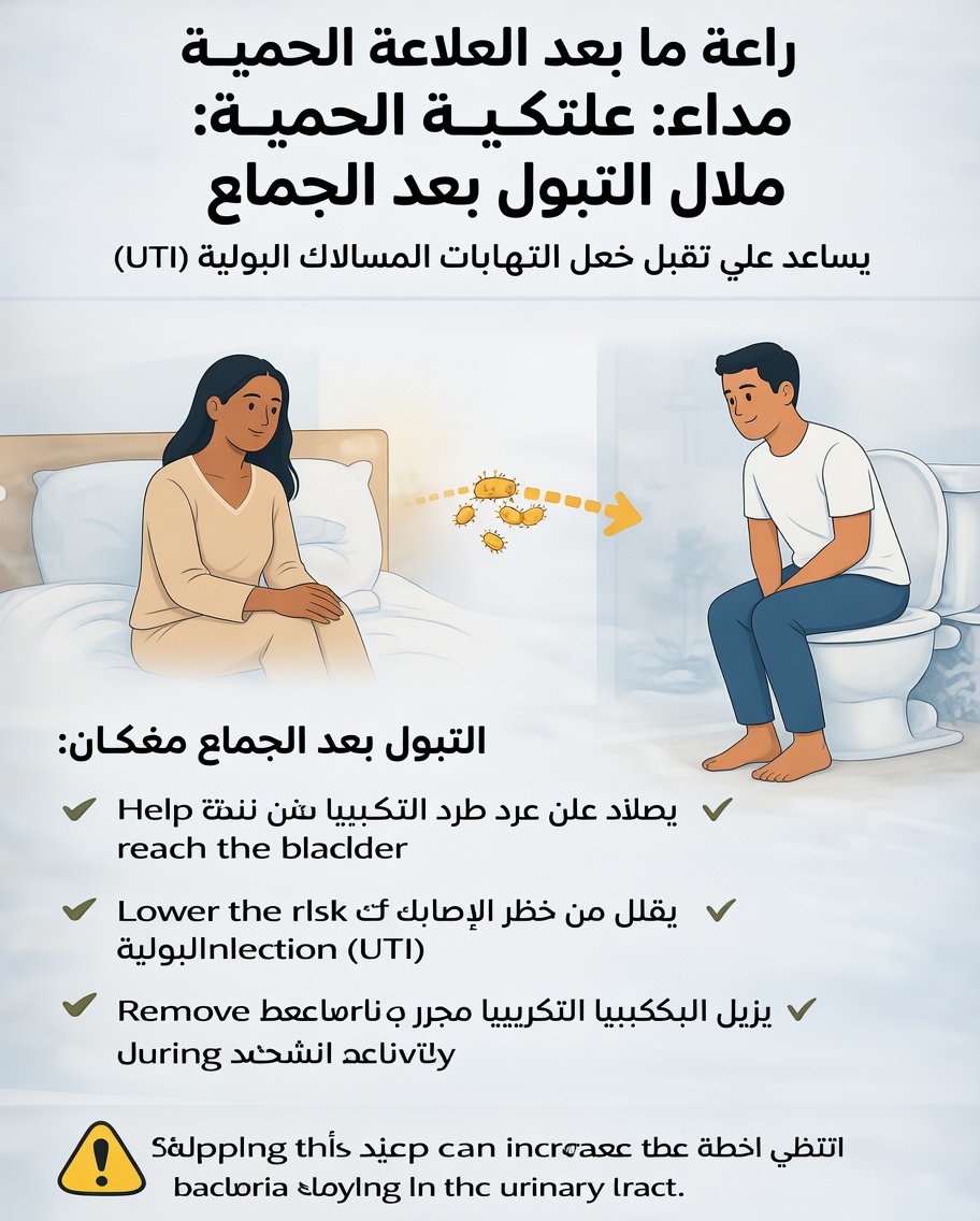 لماذا يُعدّ التبول بعد العلاقة الجنسية عادة بسيطة لكنها فعّالة في دعم صحة المسالك البولية لديك