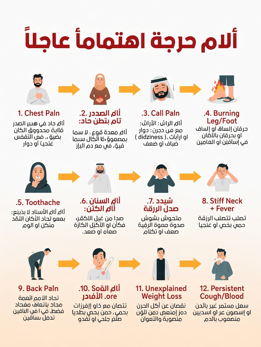 3 مناطق ألم مستمرة يجب ألا تتجاهلها أبدًا باعتبارها علامات تحذيرية مبكرة محتملة