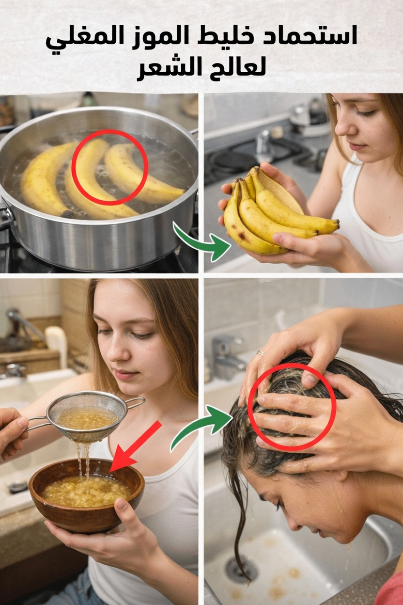 اكتشف الفوائد المدهشة لاستخدام ماء قشر الموز المغلي كغسول طبيعي للشعر للحصول على خصلات أكثر صحة