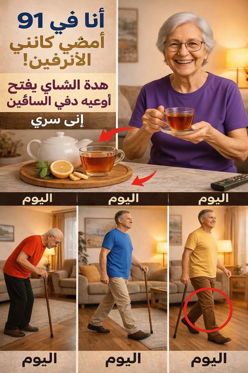 فوق الستين؟ اكتشف 3 أنواع شاي بسيطة لدعم ساقين أقوى ومشياً أسهل كل يوم