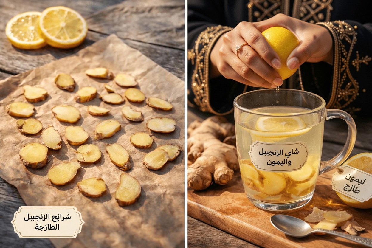 الزنجبيل والليمون كعادة يومية للصحة لدعم راحة الرؤية بشكل طبيعي