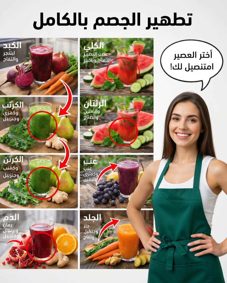 اكتشف طرقًا بسيطة لدعم عمليات التطهير الطبيعية في جسمك باستخدام العصائر الطازجة