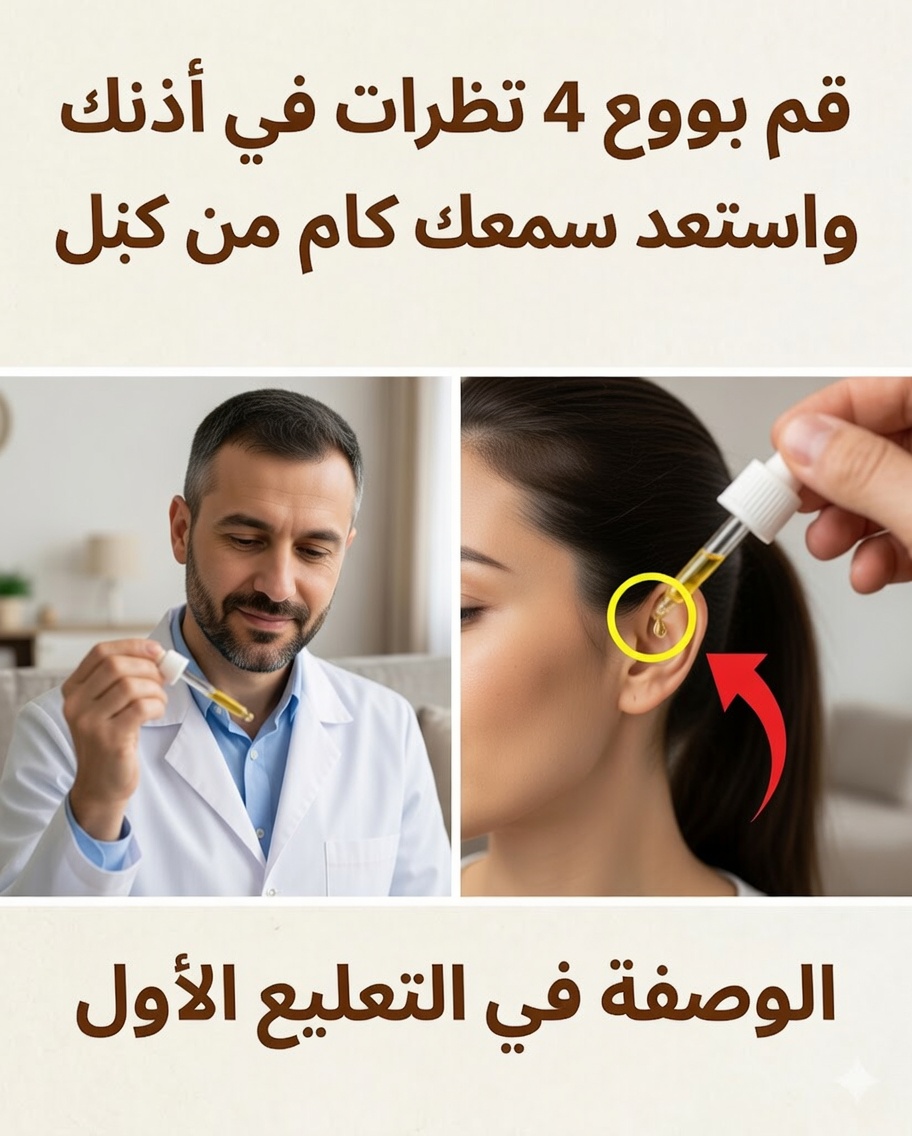 👂🌿 «٤ قطرات في الأذن»: وصفات طبيعية شائعة واحتياطات الاستعمال
