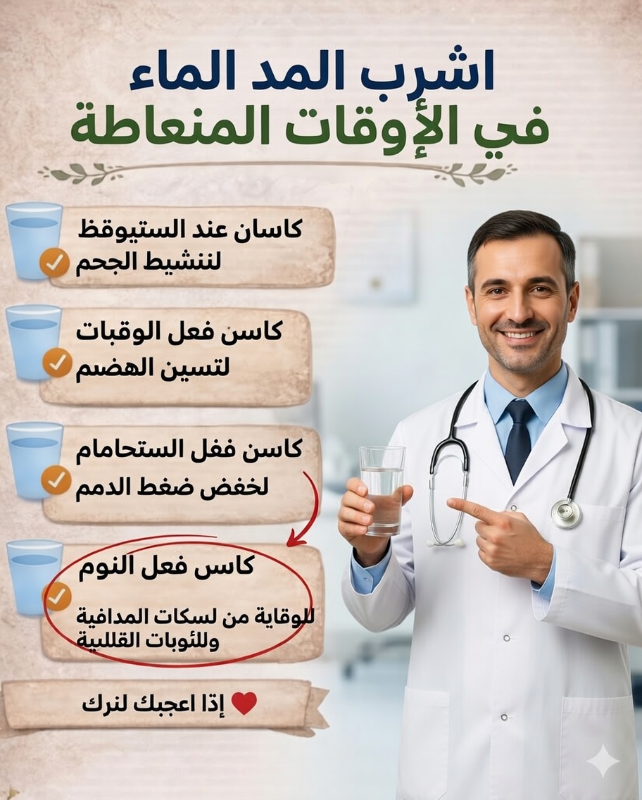 متى تشرب الماء؟ 4 أوقات رئيسية لتحسين صحتك (بحسب العلم)