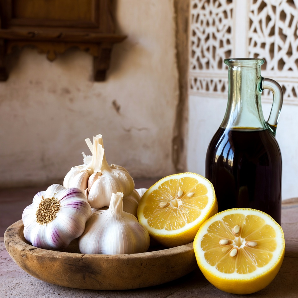 الثوم وعصير الليمون وخل التفاح