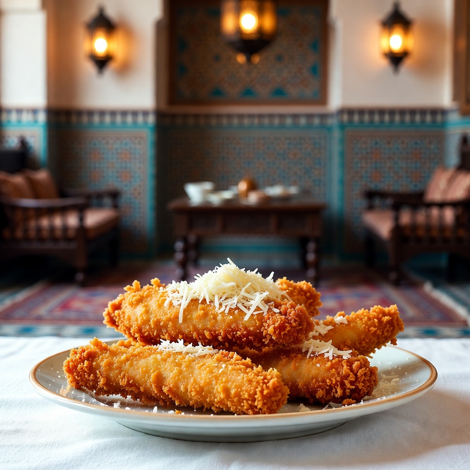 أصابع دجاج مقرمشة بالبارميزان