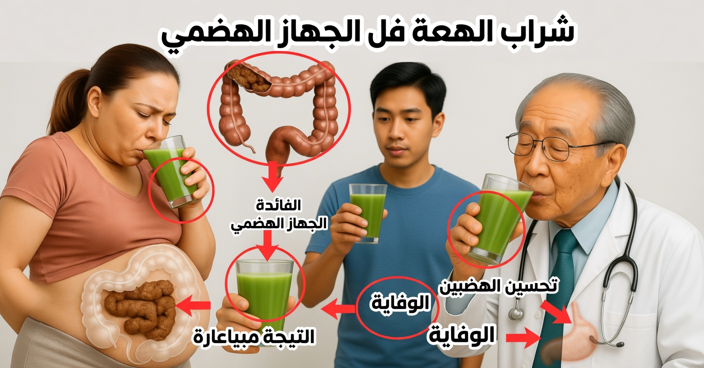 عصير أخضر لتنظيف القولون وتقليل انتفاخ البطن