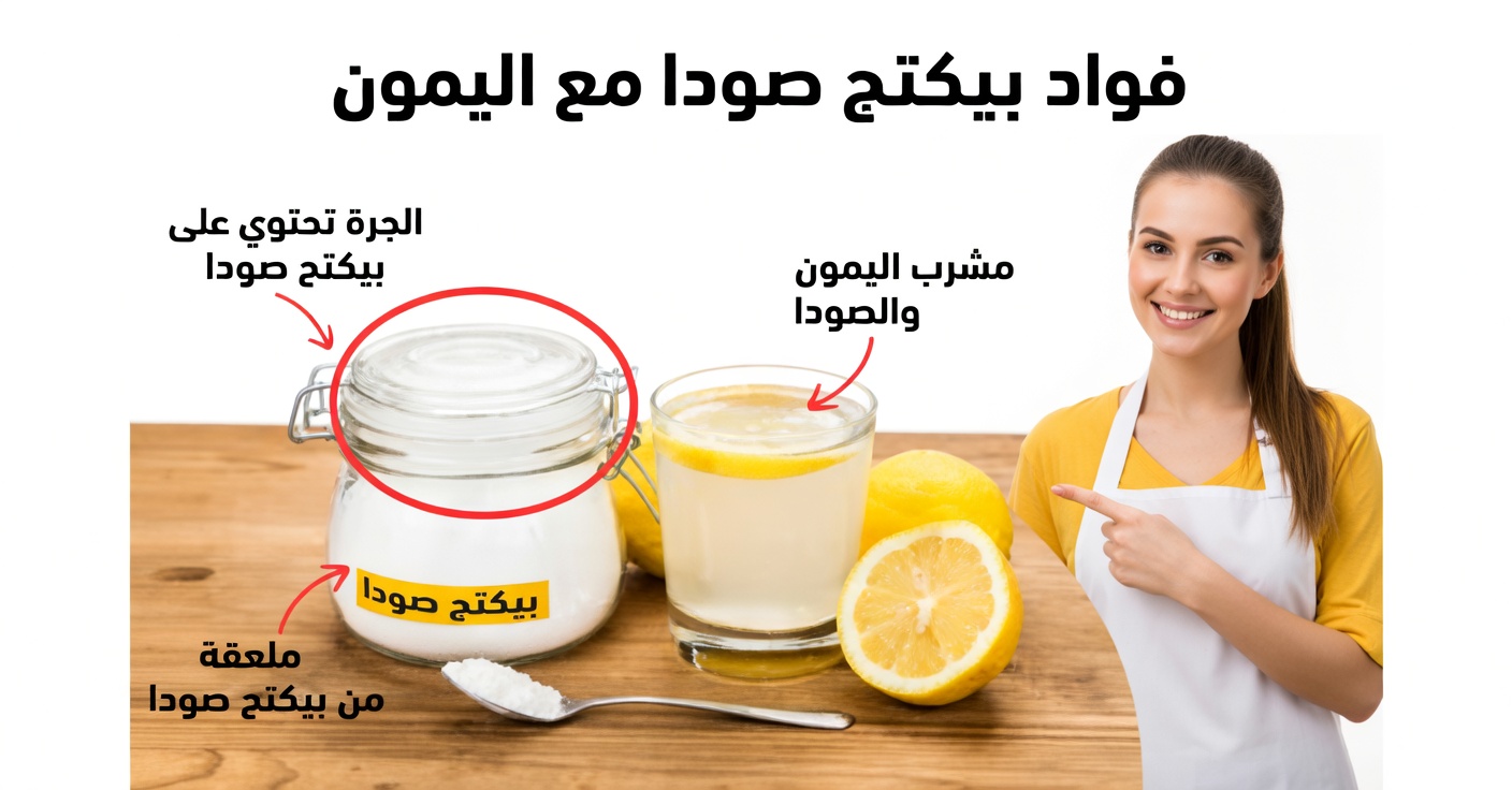 ماء بالليمون وبيكربونات الصوديوم: ينظف ويقلّل الحموضة