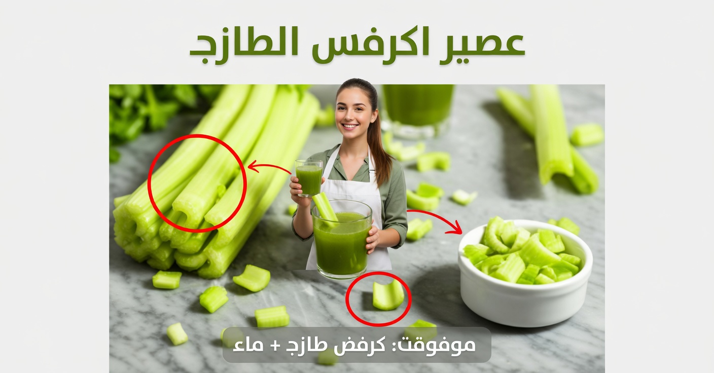 عصير الكرفس لتنظيف الكلى والكبد والرئتين