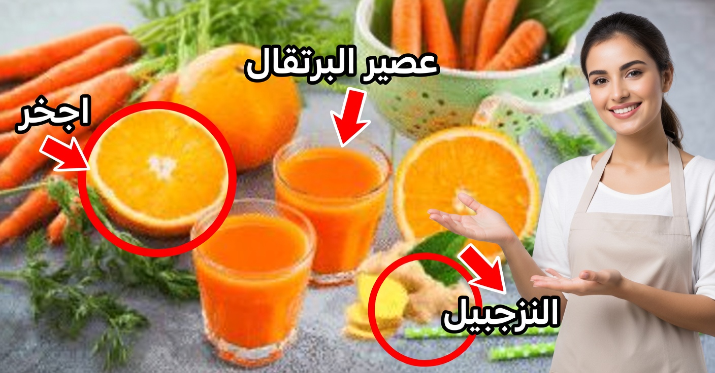 عصير الجزر بالزنجبيل والبرتقال: حيوية في كل رشفة