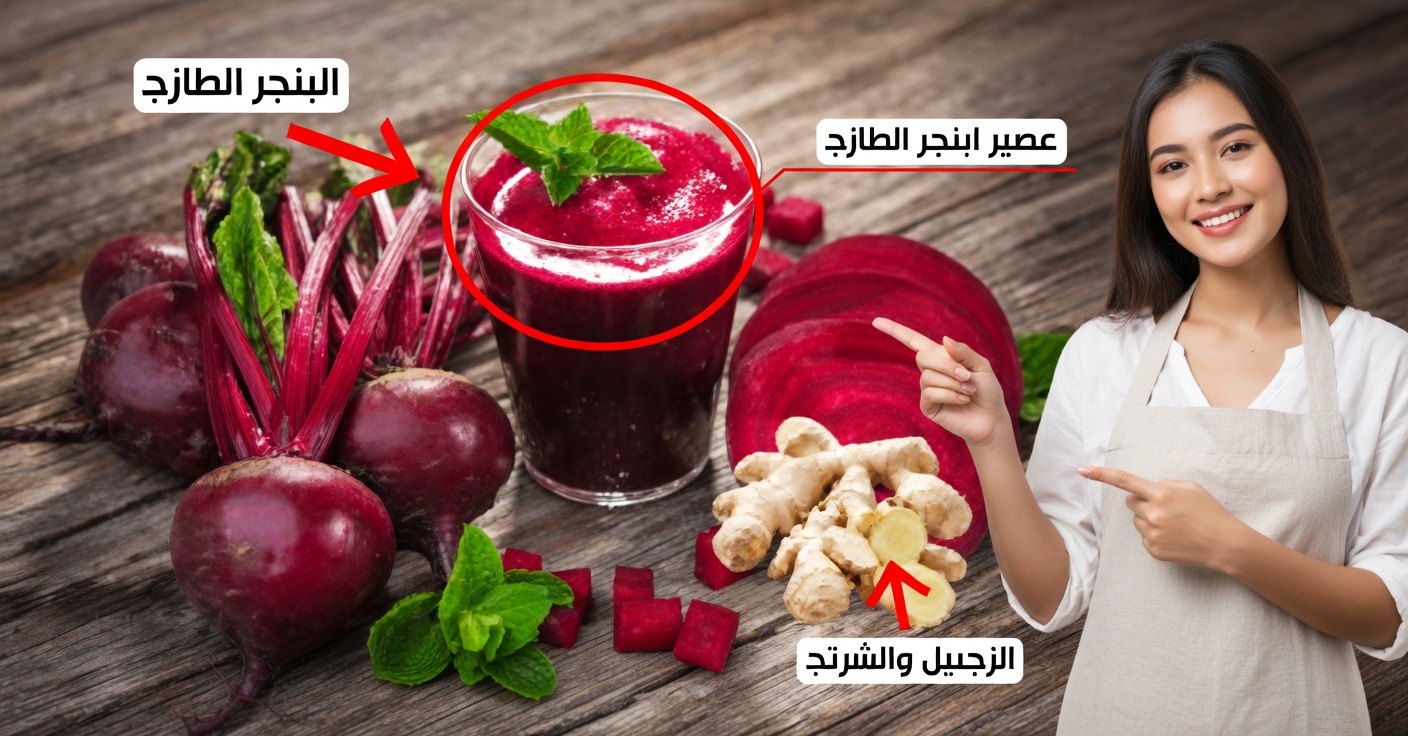 عصير الشمندر والزنجبيل: طاقة وصحة في كوب