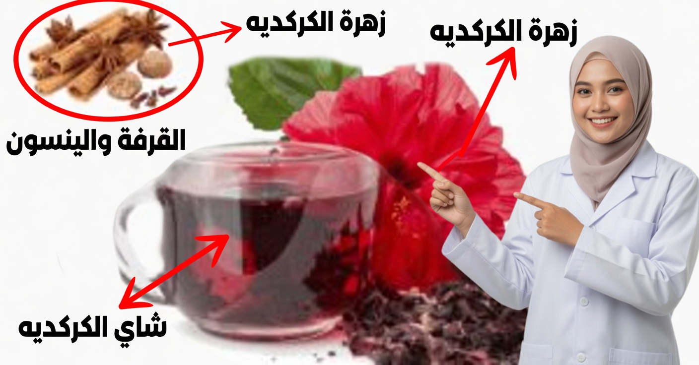 مزيج زهرة الكركديه وورق الغار والقرفة: يحرق كل الدهون