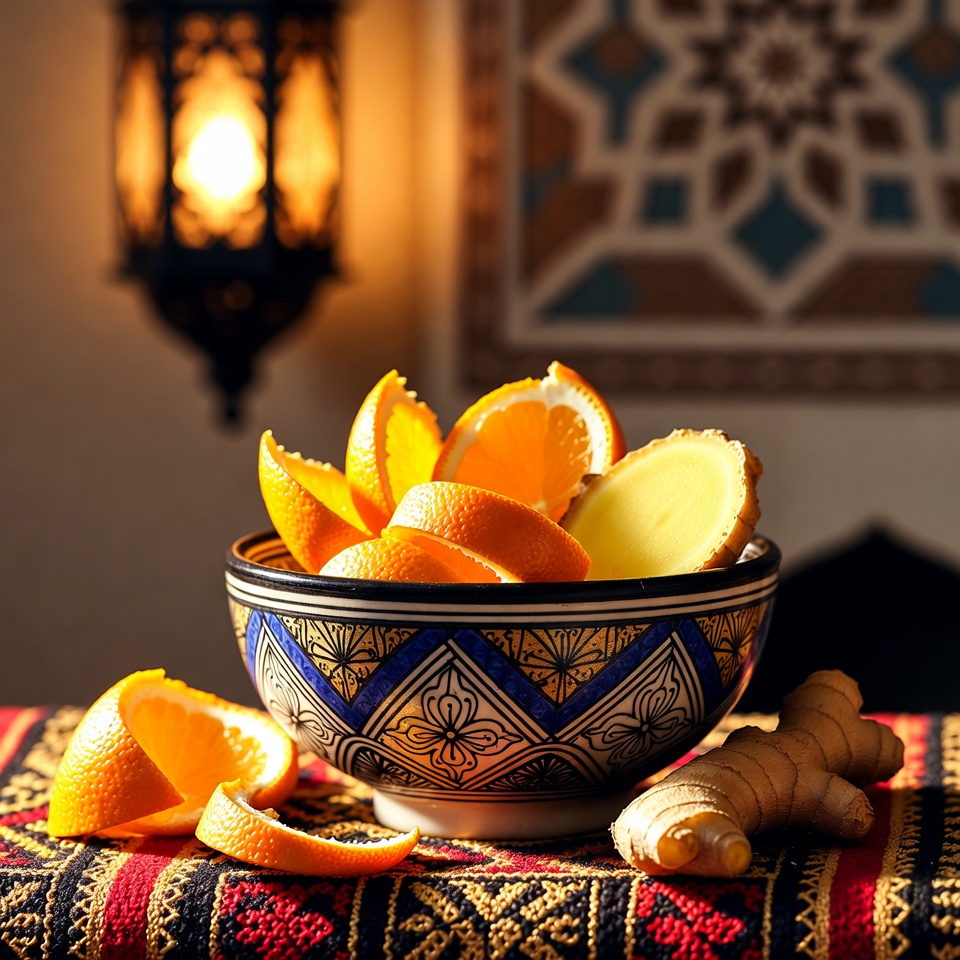 لا ترمِ قشور البرتقال! امزجها مع الزنجبيل لتحصل على علاج قوي واقتصادي 🍊🌿
