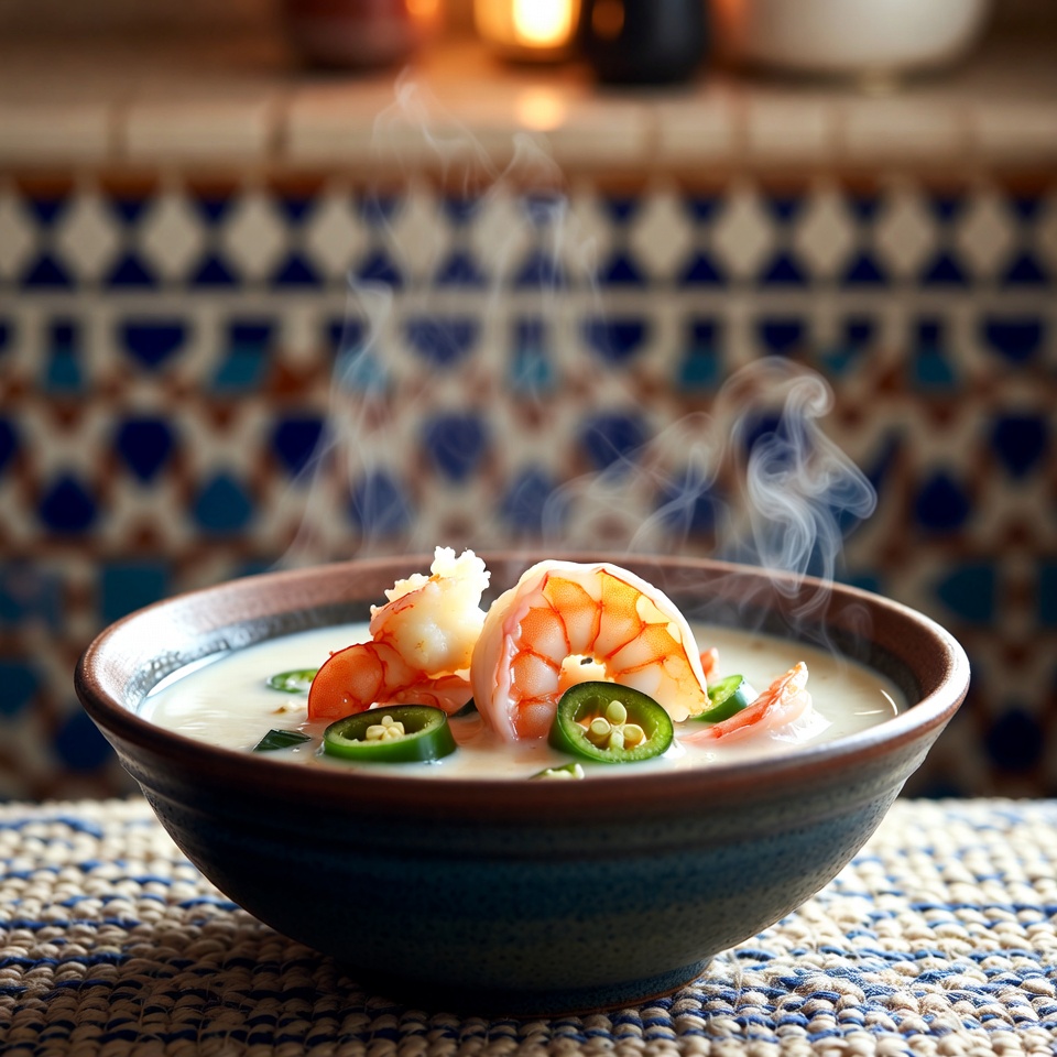 وصفة شوربة الروبيان الكريمية الحارة بالهالابينو