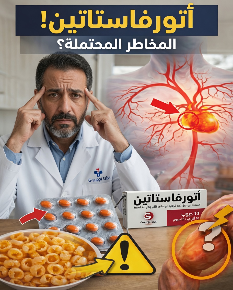 الآثار الجانبية للآتورفاستاتين: 15 مخاطر خفية قد لا يكون طبيبك قد شرحها