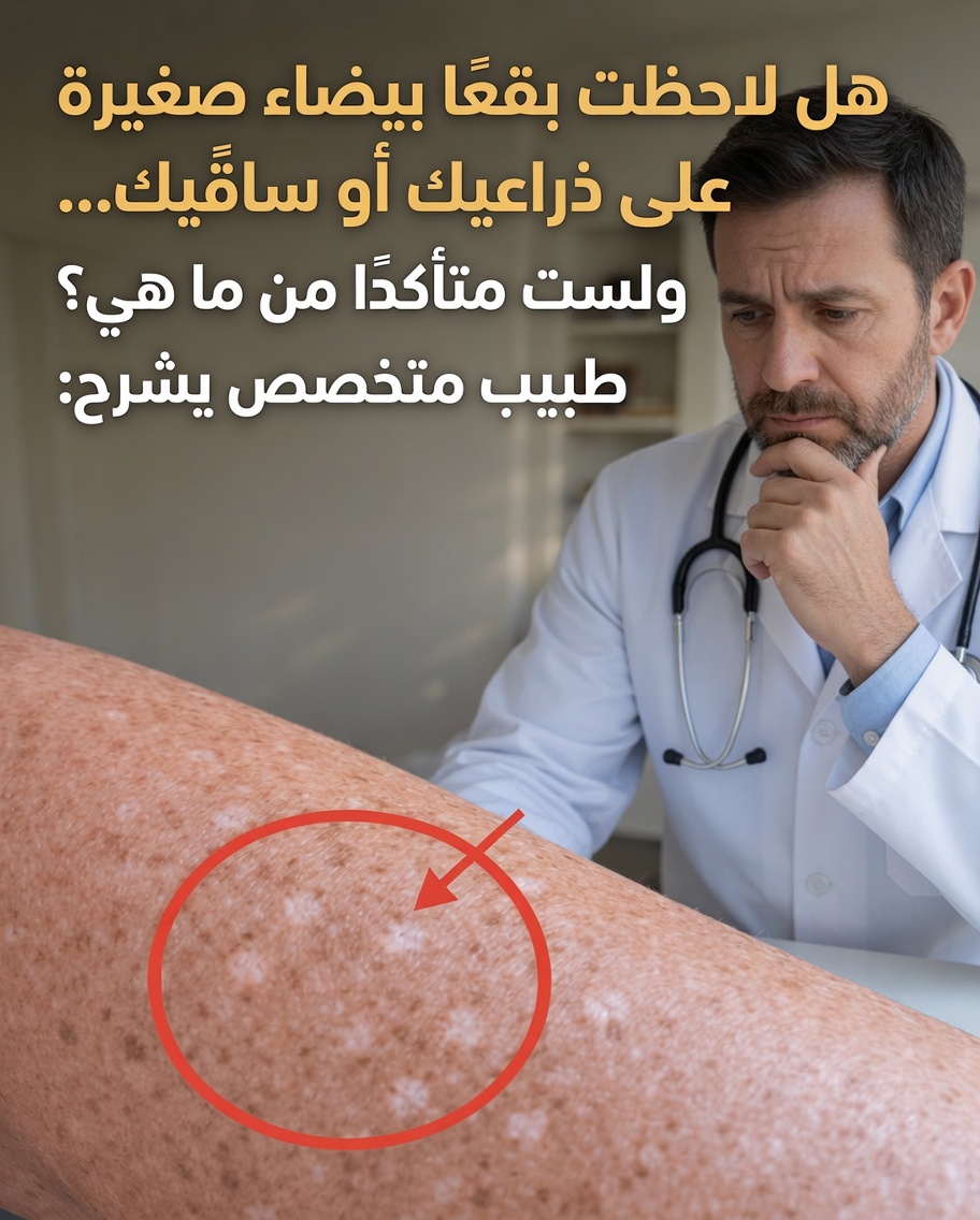 هل لاحظتَ بقعًا بيضاء صغيرة على الذراعين أو الساقين… ولا تعرف ما هي؟