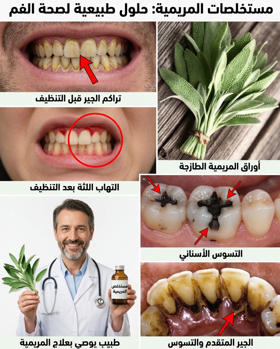 إزالة الجير وتبييض أسنانك طبيعياً بأوراق الميرمية