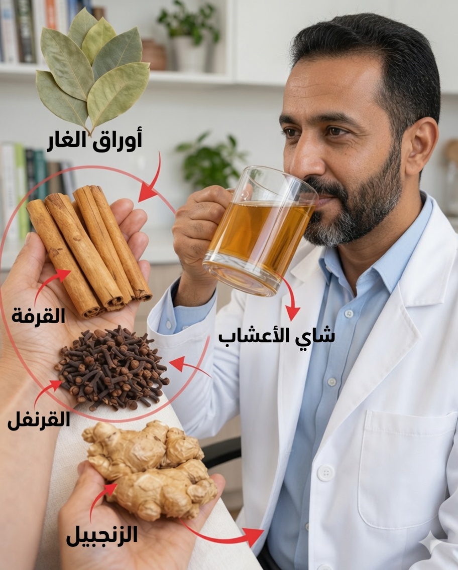 شاي ورق الغار والقرنفل والزنجبيل: دعم طبيعي للمفاصل والهضم وصحة الكبد