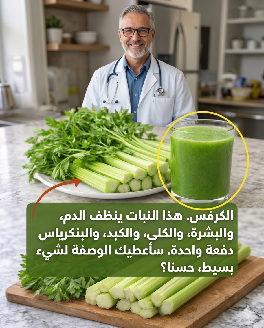 أنعش يومك بعصير أخضر من الكرفس والبقدونس والليمون (طريقة بسيطة لتشعر بخفة أكثر)
