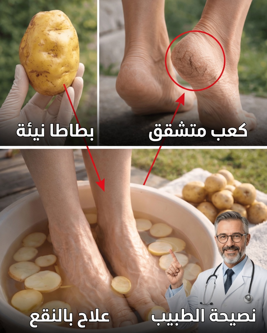 هل يمكن لحبة بطاطا أن تساعد في تنعيم الكعبين الجافين والمتشققين؟ حيلة منزلية مفاجئة تستحق التجربة