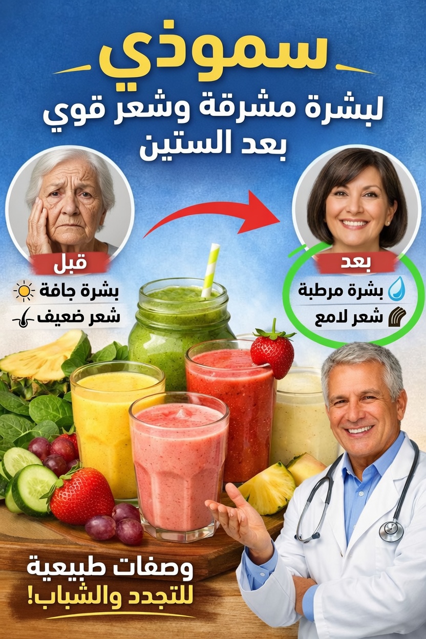 7 وصفات سموذي يومية بسيطة لتقوية البشرة والشعر بعد سن الستين