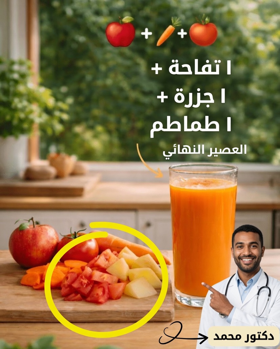 12 سببًا لشرب عصير الطماطم والجزر والتفاح كل صباح