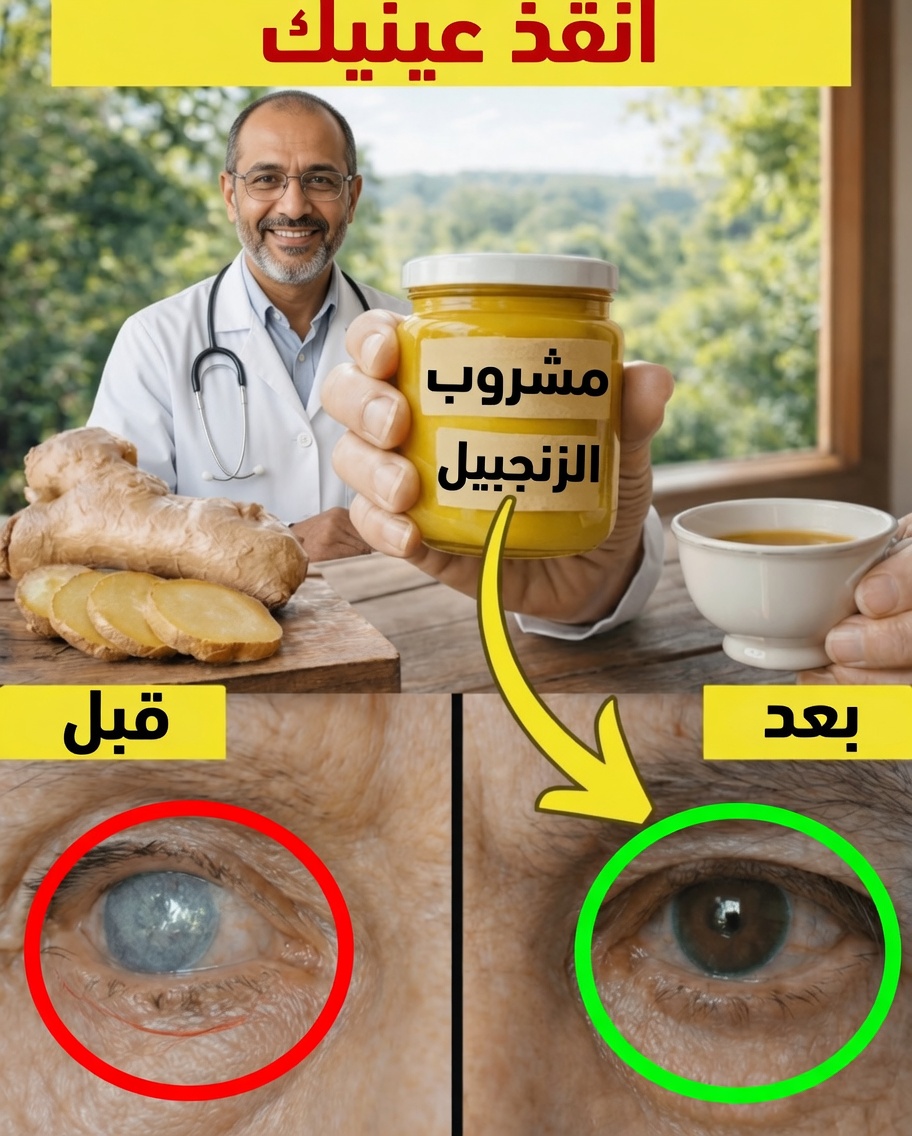 مشروب طبيعي بسيط من التفاح والزنجبيل لدعم صحة العينين بعد سن الخمسين