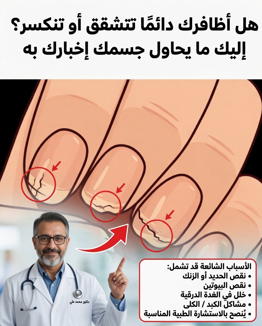 هل تنقسم أظافرك أو تتكسر دائمًا؟ قد يكون جسمك يرسل لك تحذيرًا
