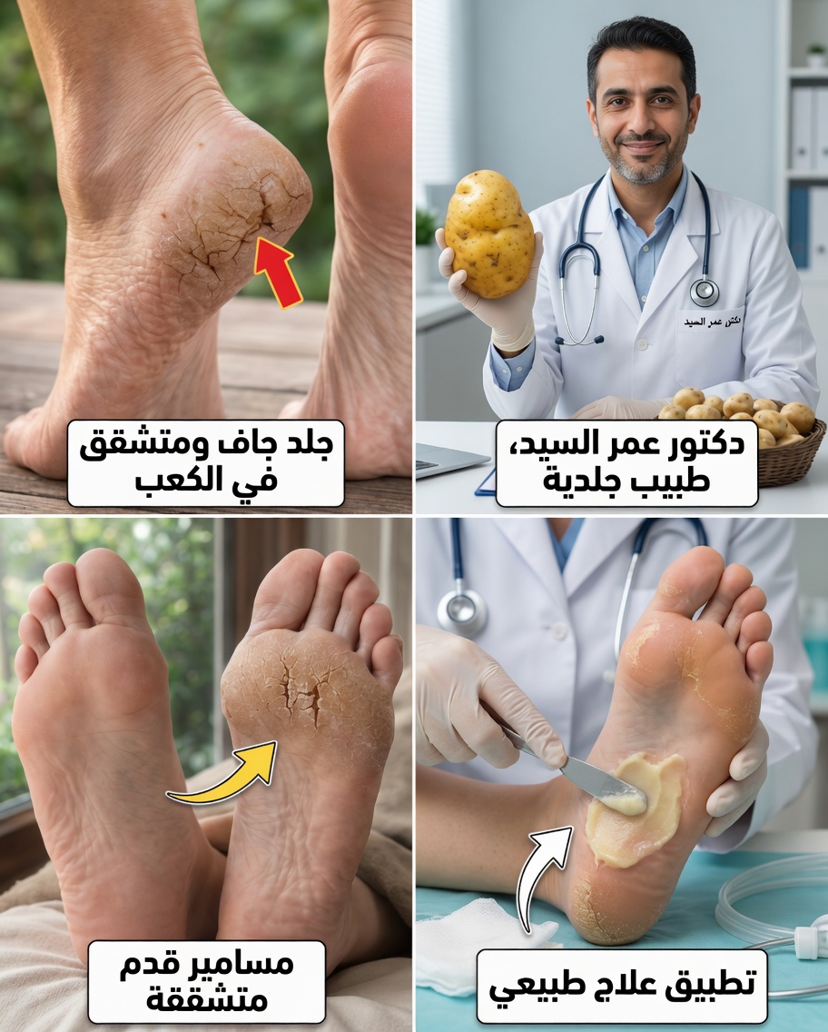 هل يمكن لبطاطا بسيطة أن تساعد في تنعيم الكعبين الجافين والمتشقّقين؟ حيلة مطبخية مفاجئة تستحق التجربة