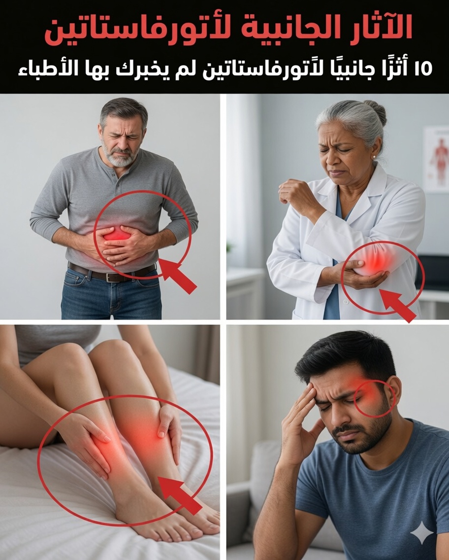 15 آثار جانبية غير معروفة جيدًا للآتورفاستاتين — وخطوات عملية يتبناها العديد من المرضى
