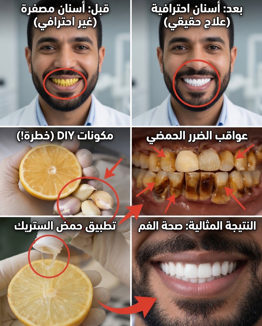 السر الطبيعي للموز والزنجبيل والليمون لتبييض الأسنان الصفراء في المنزل